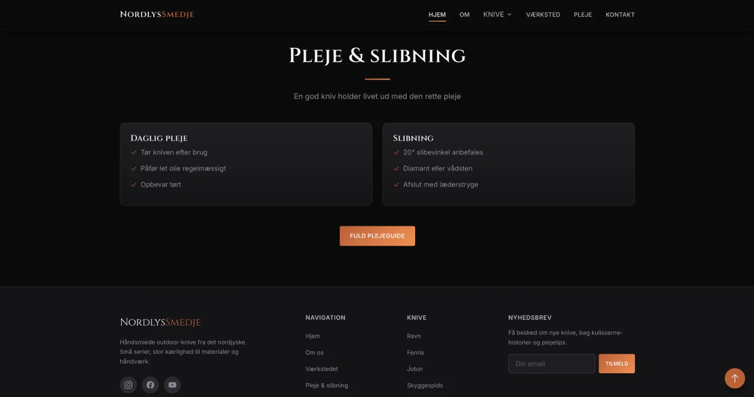 NordlysSmedje — Website & product catalogue — 6
