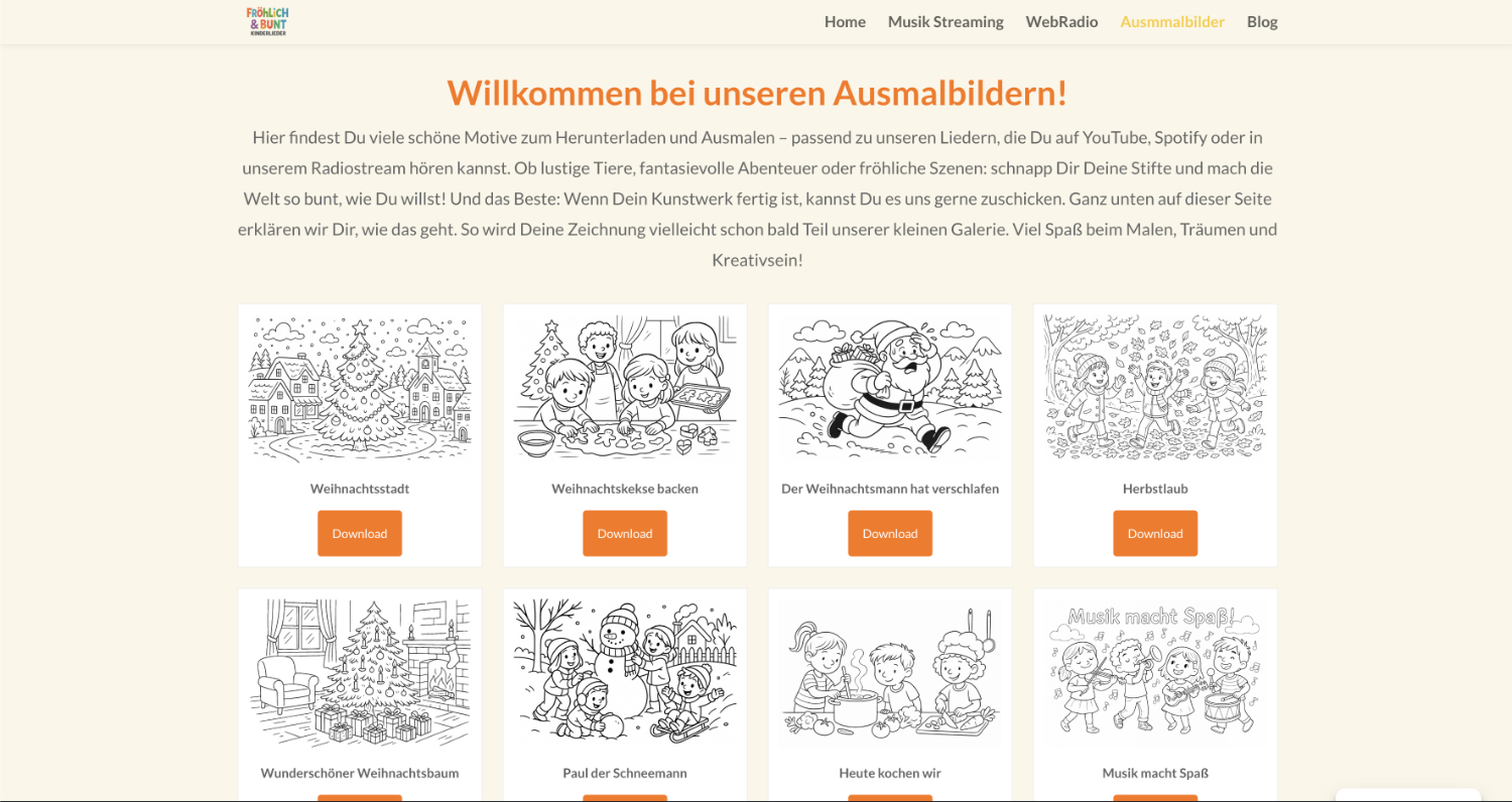 Fröhlich & Bunt — Digital Platform for a German Children's Music Project — 5