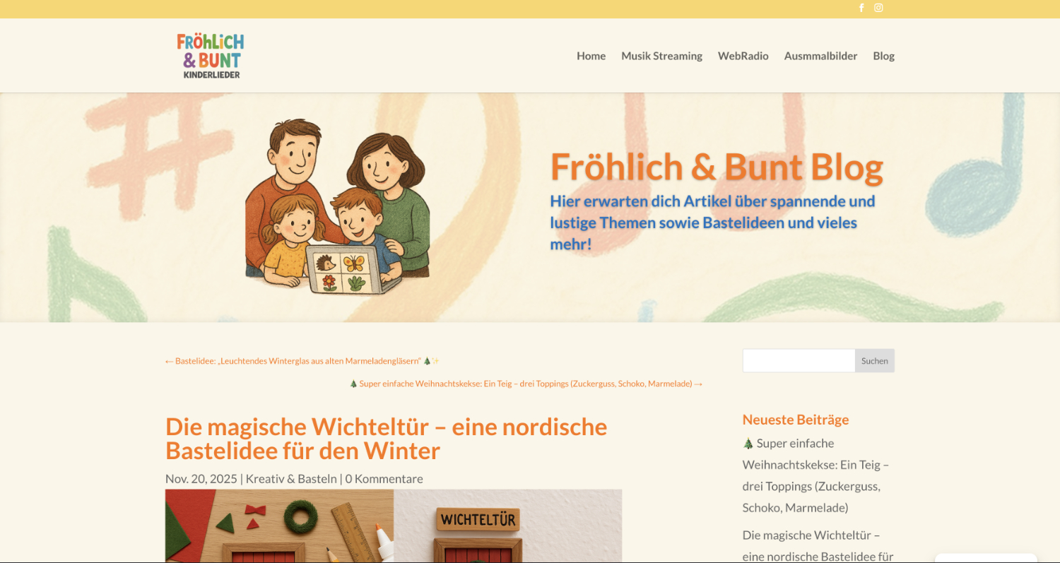 Fröhlich & Bunt — Digital Platform for a German Children's Music Project — 2