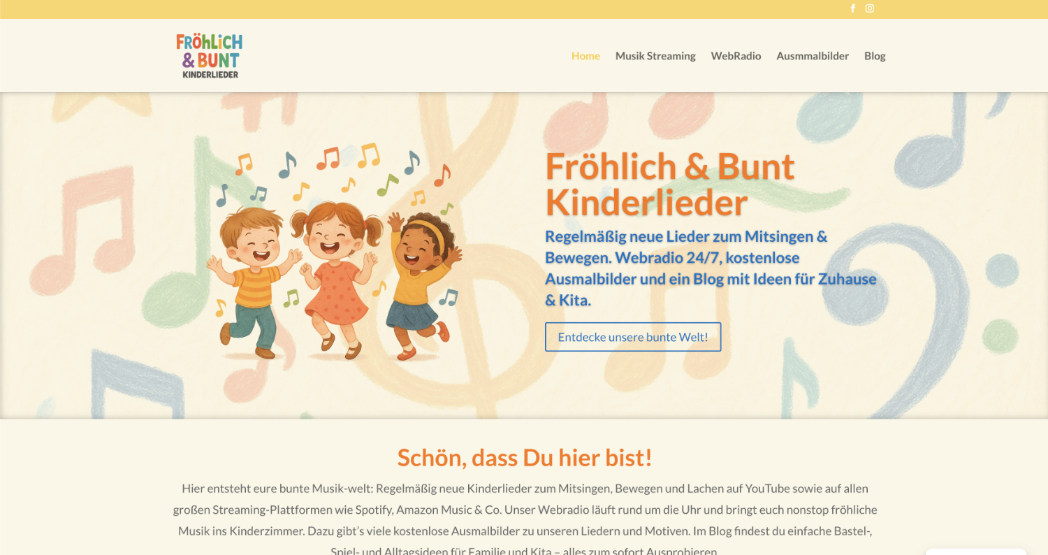 Fröhlich & Bunt — Digital Platform for a German Children's Music Project