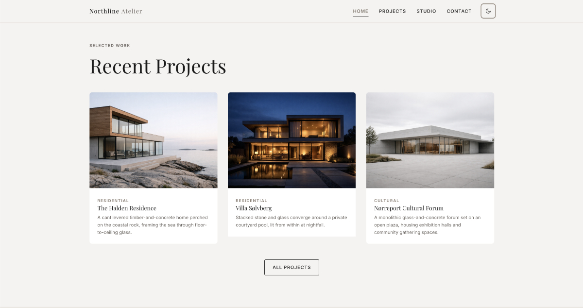 Northline Atelier — Website Design & Frontend Development — 2