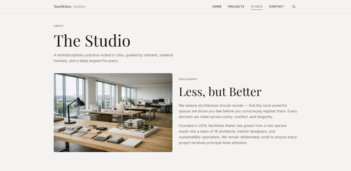 Northline Atelier — Website Design & Frontend Development — 7